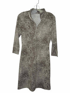 J McLaughlin Size Small Green Print Pre-Owned Dress- Ladies