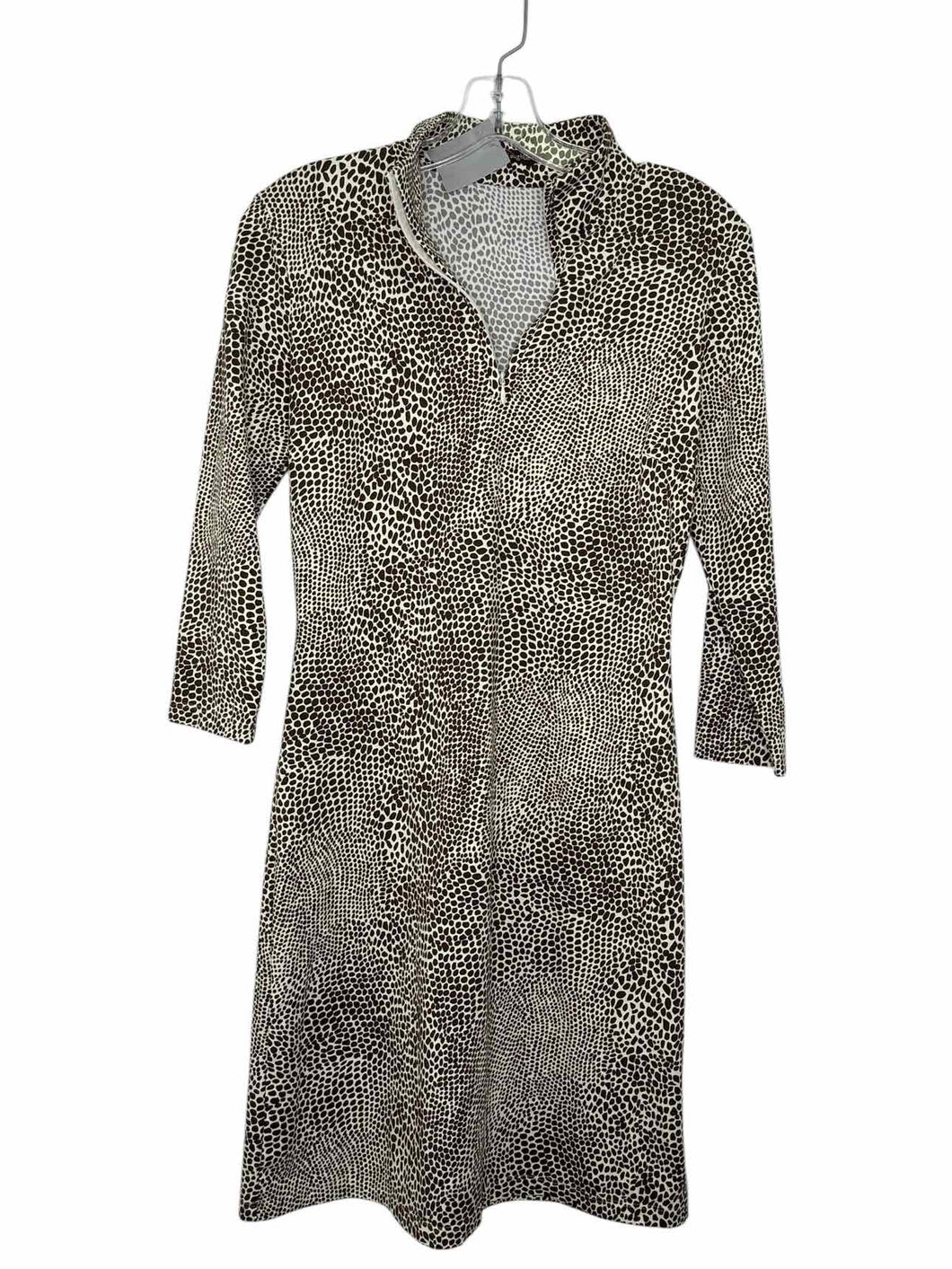 J McLaughlin Size Small Green Print Pre-Owned Dress- Ladies