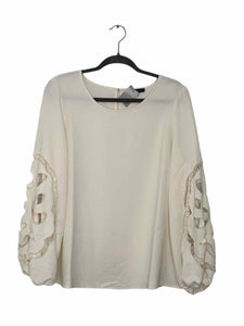 Adrianna Papell Size Medium Ivory Pre-Owned Top- Ladies