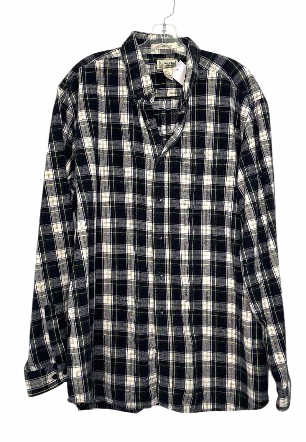 LL Bean Size XLT Navy Plaid Pre-Owned Shirt- Mens