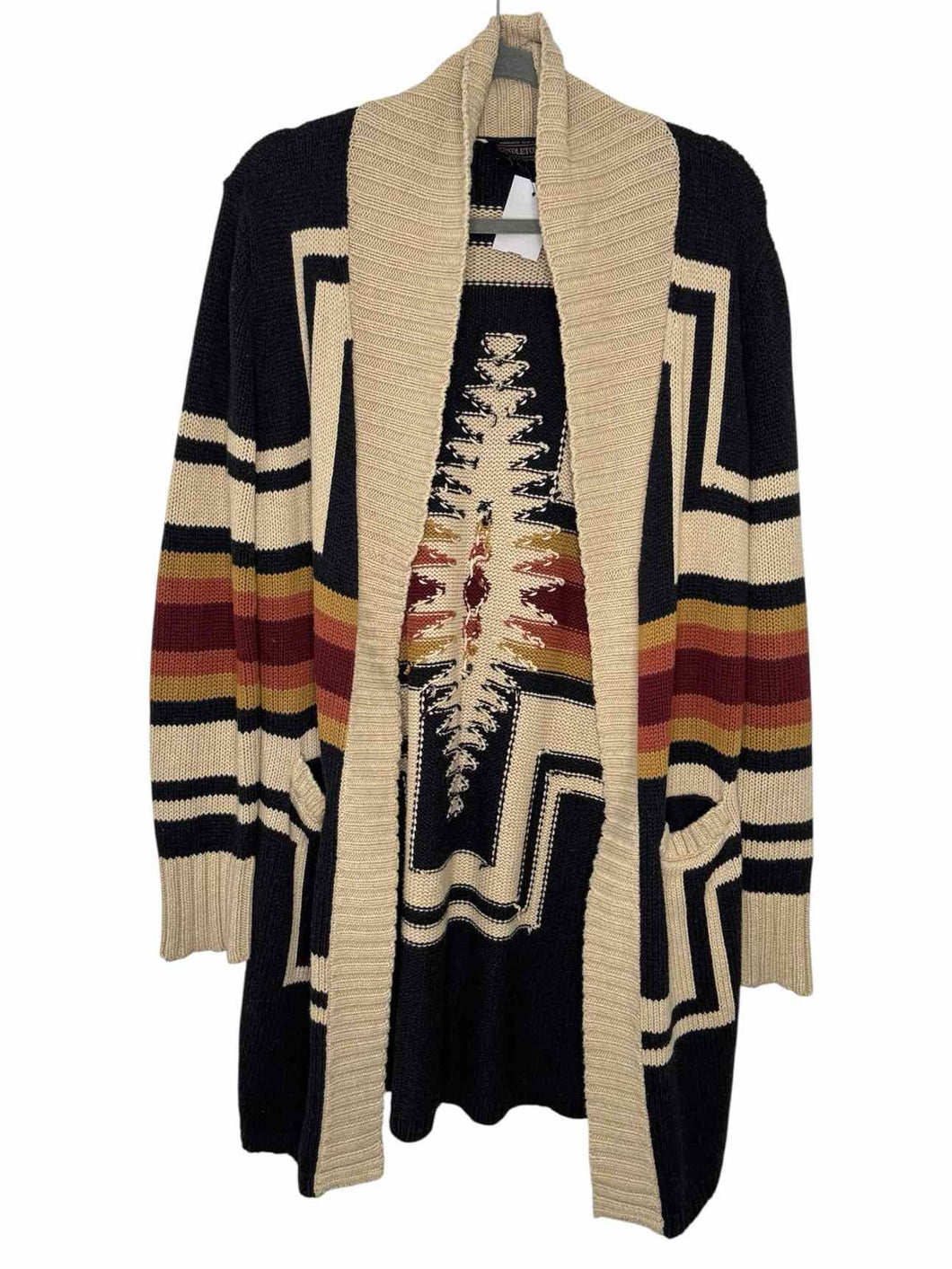 Pendleton Size Small Beige Print Pre-Owned Sweater- Ladies