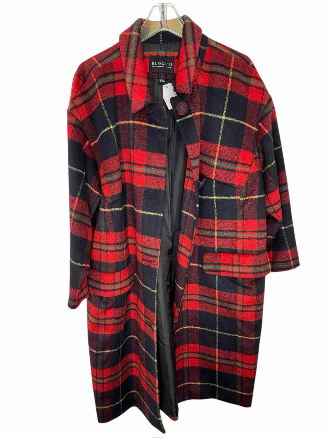 Eloquii Size 18 Red Plaid Pre-Owned Coat- Ladies