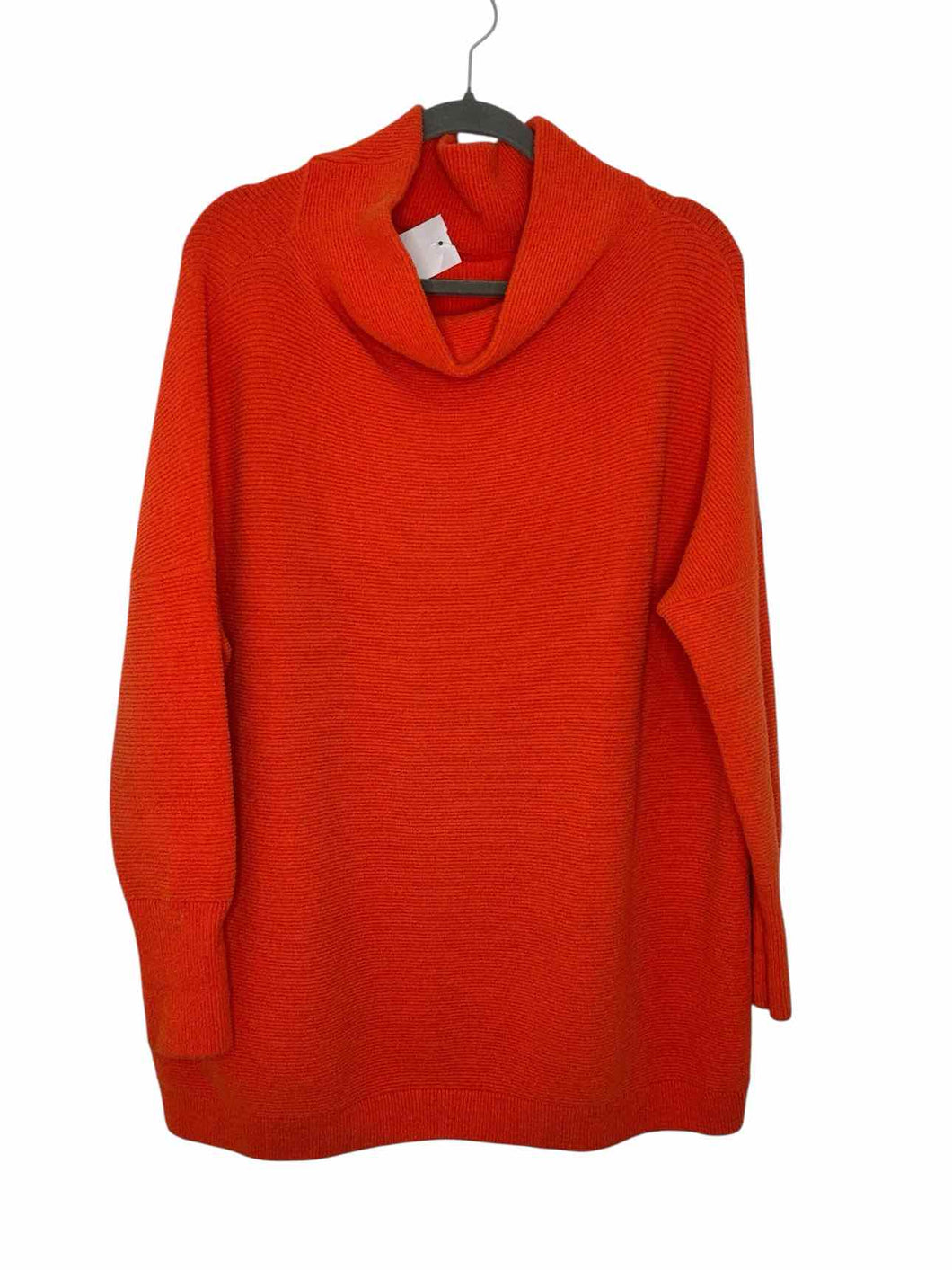 Free People Size Large Orange Pre-Owned Sweater- Ladies