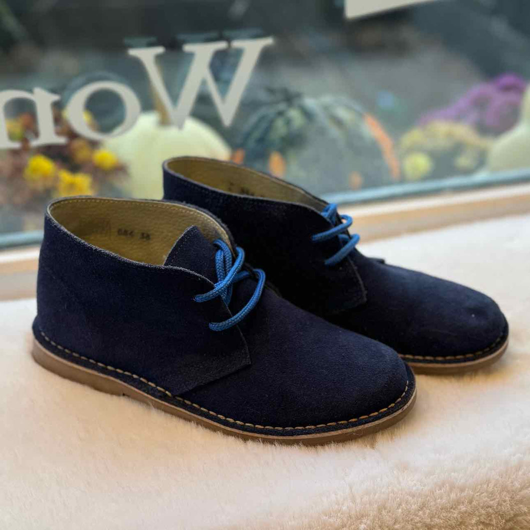 Size 38 Navy Bootie Pre-Owned Shoes- Ladies