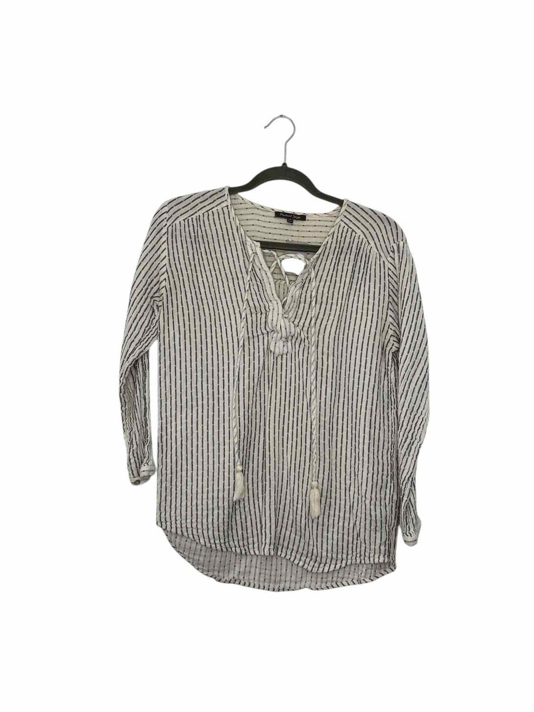 Michael Stars Size Medium White Stripe Pre-Owned Top- Ladies