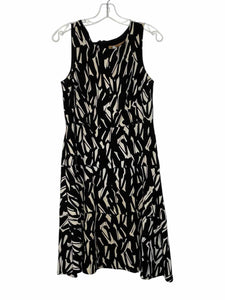 Nipon Boutique Size 6 Black Print Pre-Owned Dress- Ladies