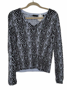 ATM Size Small Black Print Pre-Owned Sweater- Ladies