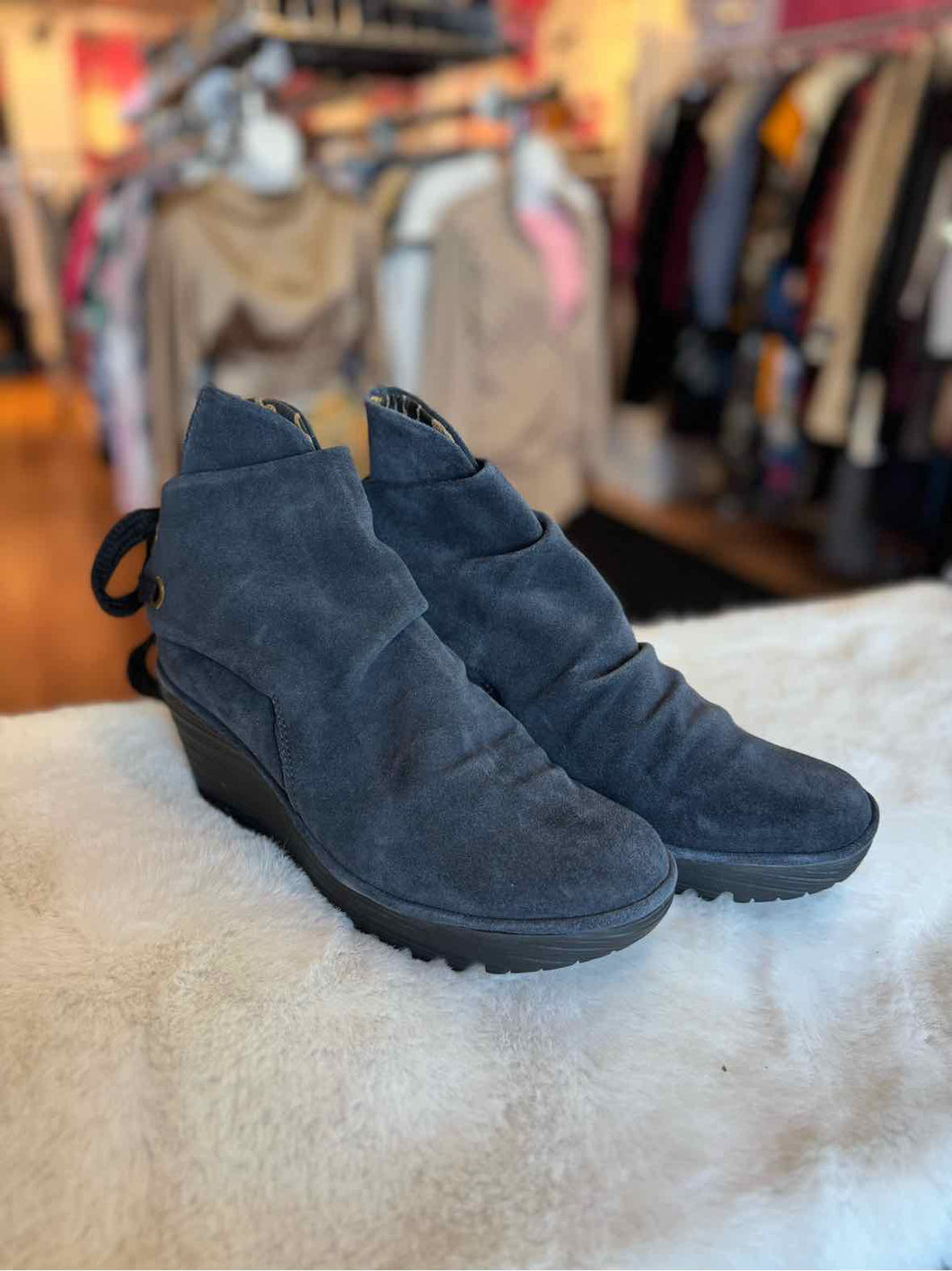Fly London Size 38 Navy Footwear- NWOB Boots- Ladies