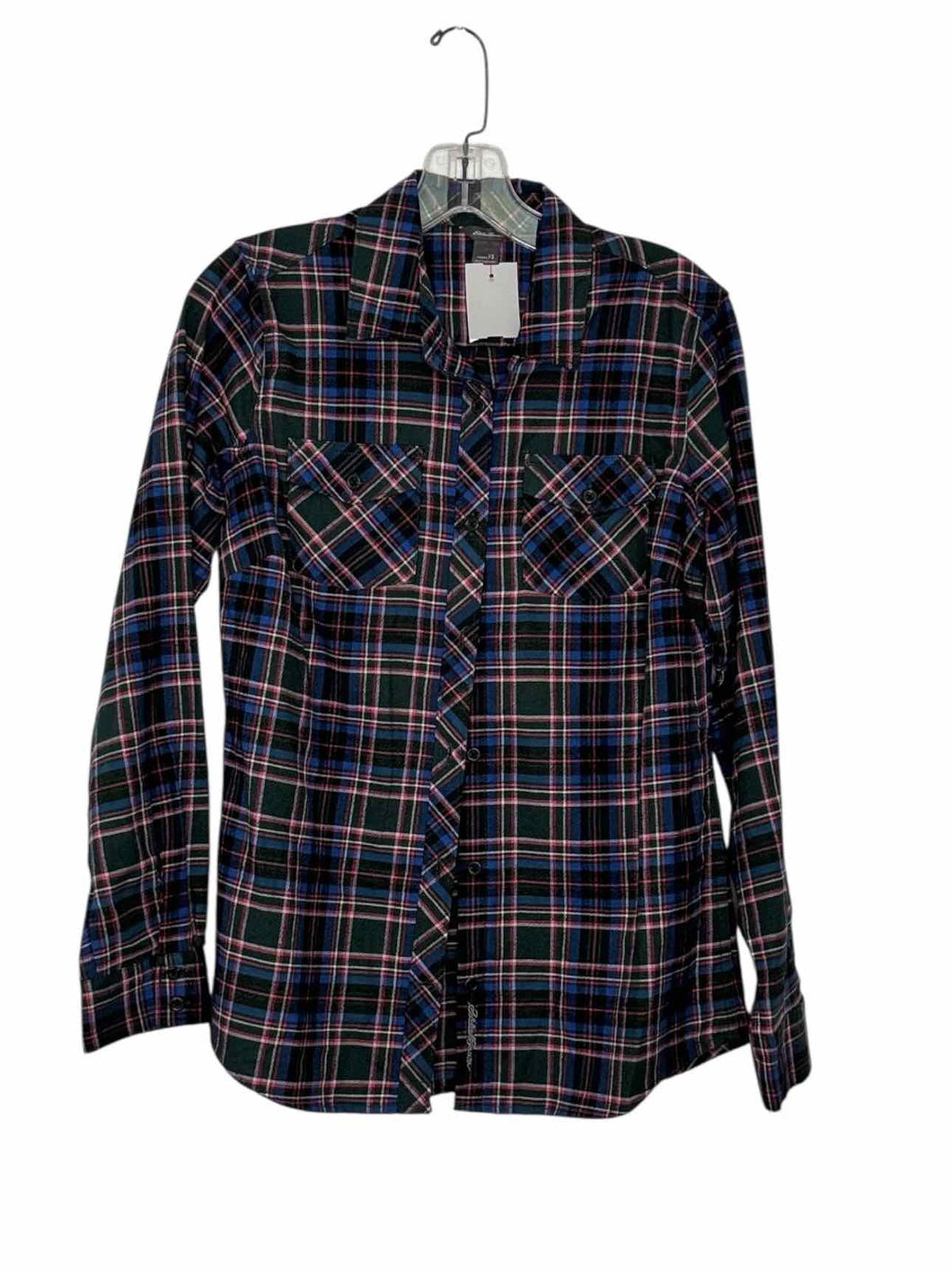 Eddie Bauer Size X- Small Green Plaid Pre-Owned Shirt- Ladies
