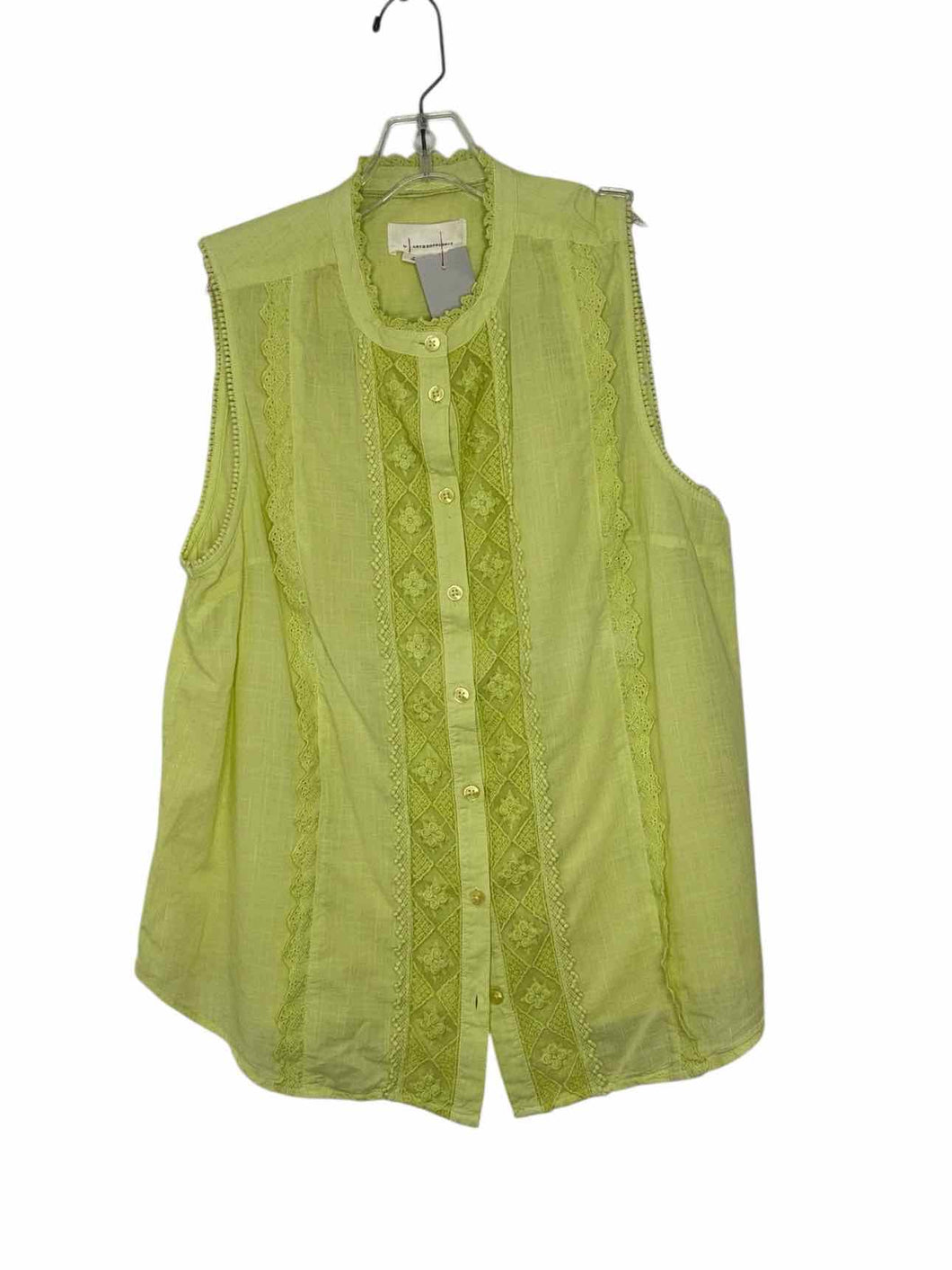 Anthropologie Size L/XL Lime Green Pre-Owned Tank Top- Ladies