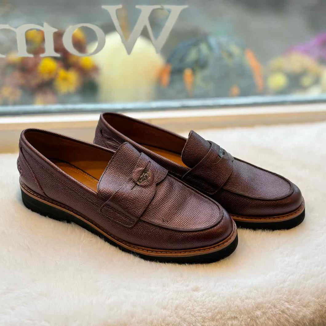 Coach Size 7 Burgundy Loafer Pre-Owned Shoes- Ladies