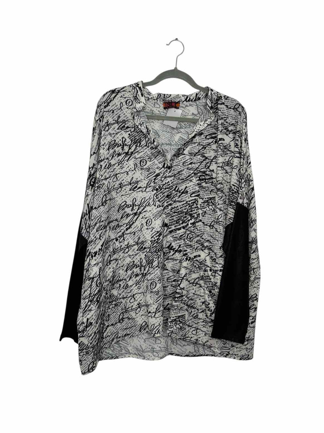 Isle Size Large Blk/Wht Pre-Owned Blouse- Ladies
