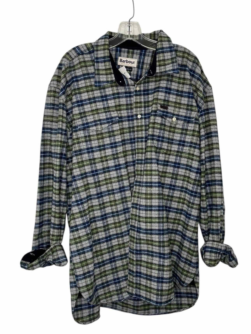 Barbour Size 3XL Grey Plaid Pre-Owned Shirt- Mens