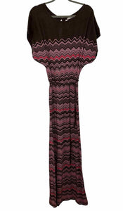 Hinge Size Small Brown Print Pre-Owned Dress- Ladies