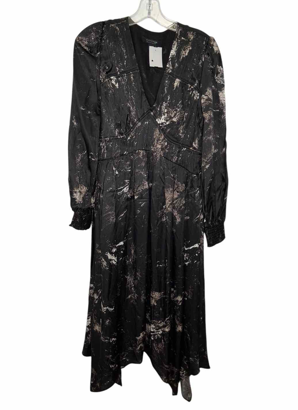 All Saints Co. Size 8 Black Print Pre-Owned Dress- Ladies