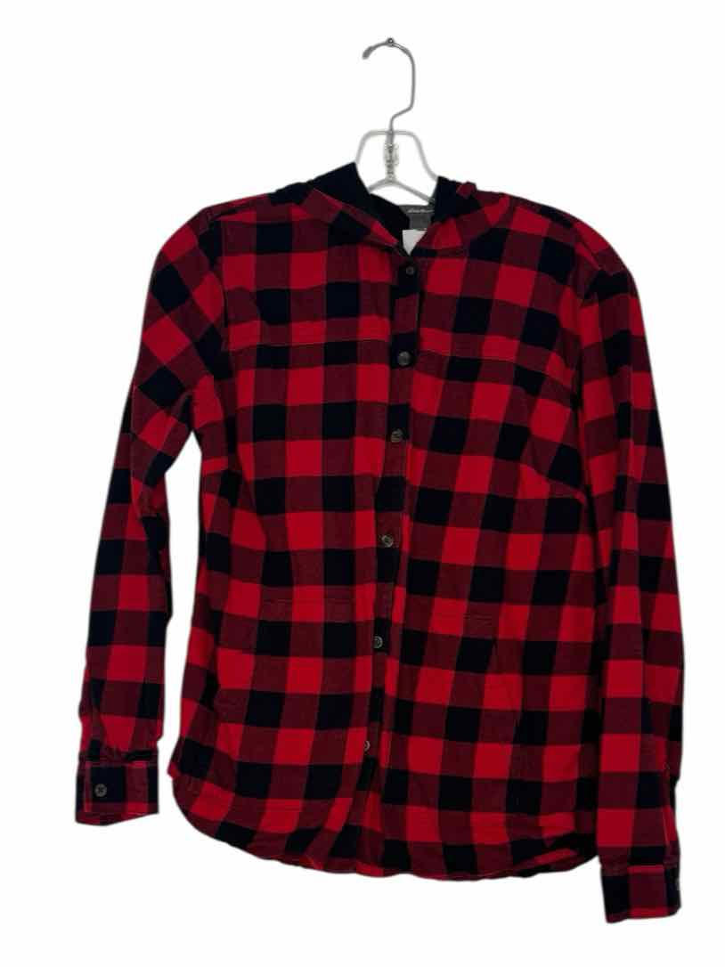 Eddie Bauer Size Medium Red Plaid Pre-Owned Pullover- Ladies