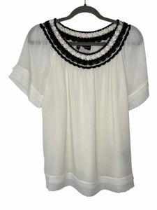 Dana Buchman Size 10 White Pre-Owned Blouse- Ladies