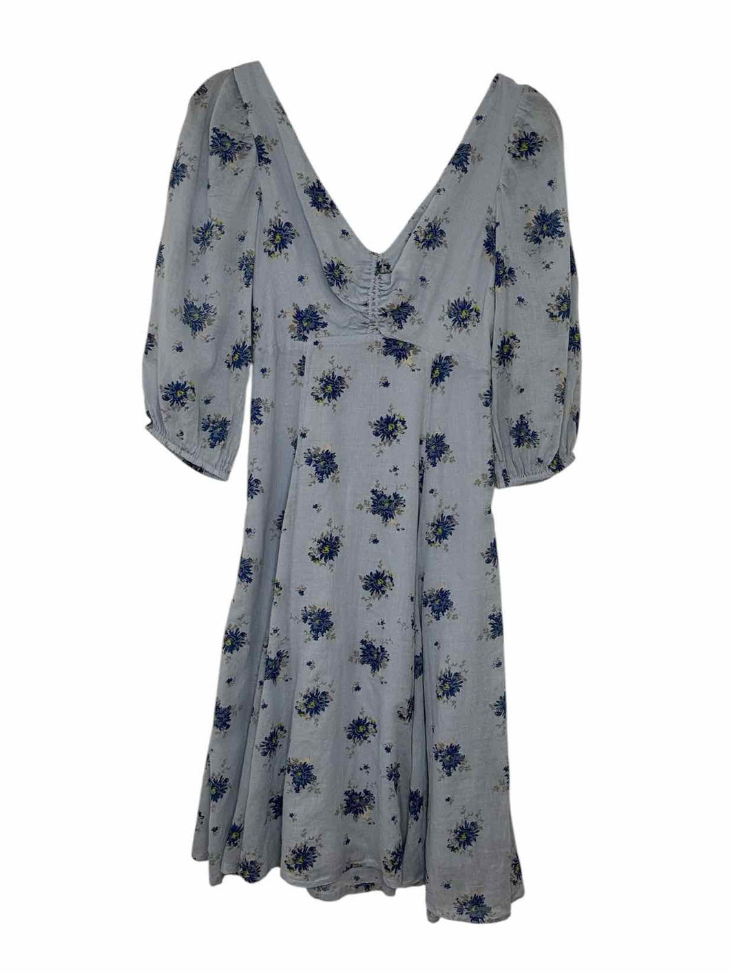 Free People Size X- Small Blue Floral Pre-Owned Dress- Ladies