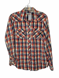 Orvis Size Small Navy Plaid Pre-Owned Top- Ladies
