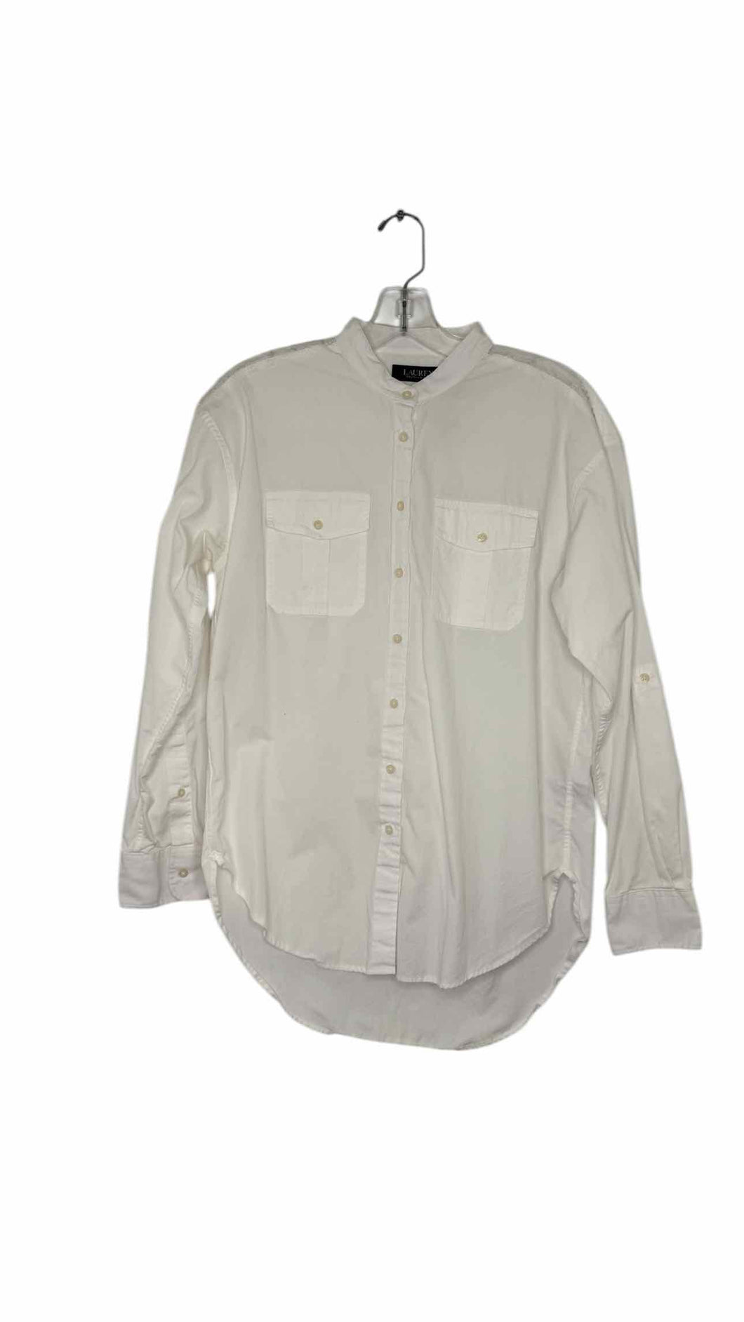 Lauren Ralph Lauren Size Medium White Pre-Owned Shirt- Ladies