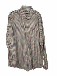 Barbour Size XL Cream Plaid Pre-Owned Shirt- Mens