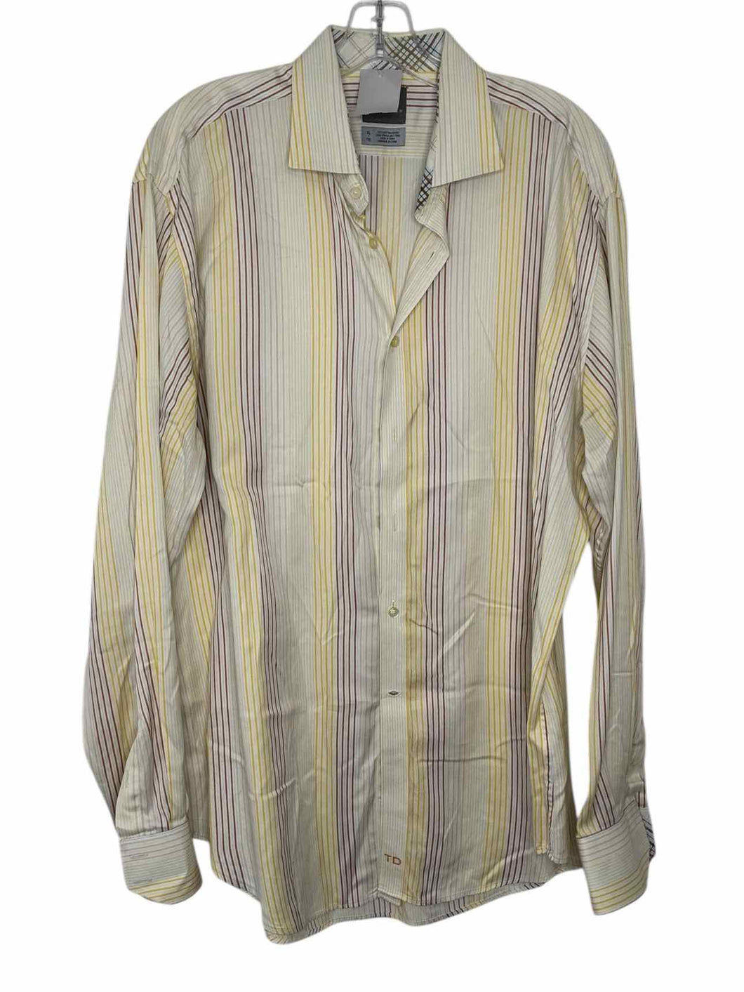 Thomas Dean Size XL Yellow Stripe Pre-Owned Shirt- Ladies