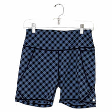 Load image into Gallery viewer, Sweaty Betty Size 8 Blue Plaid Pre-Owned Shorts- Ladies
