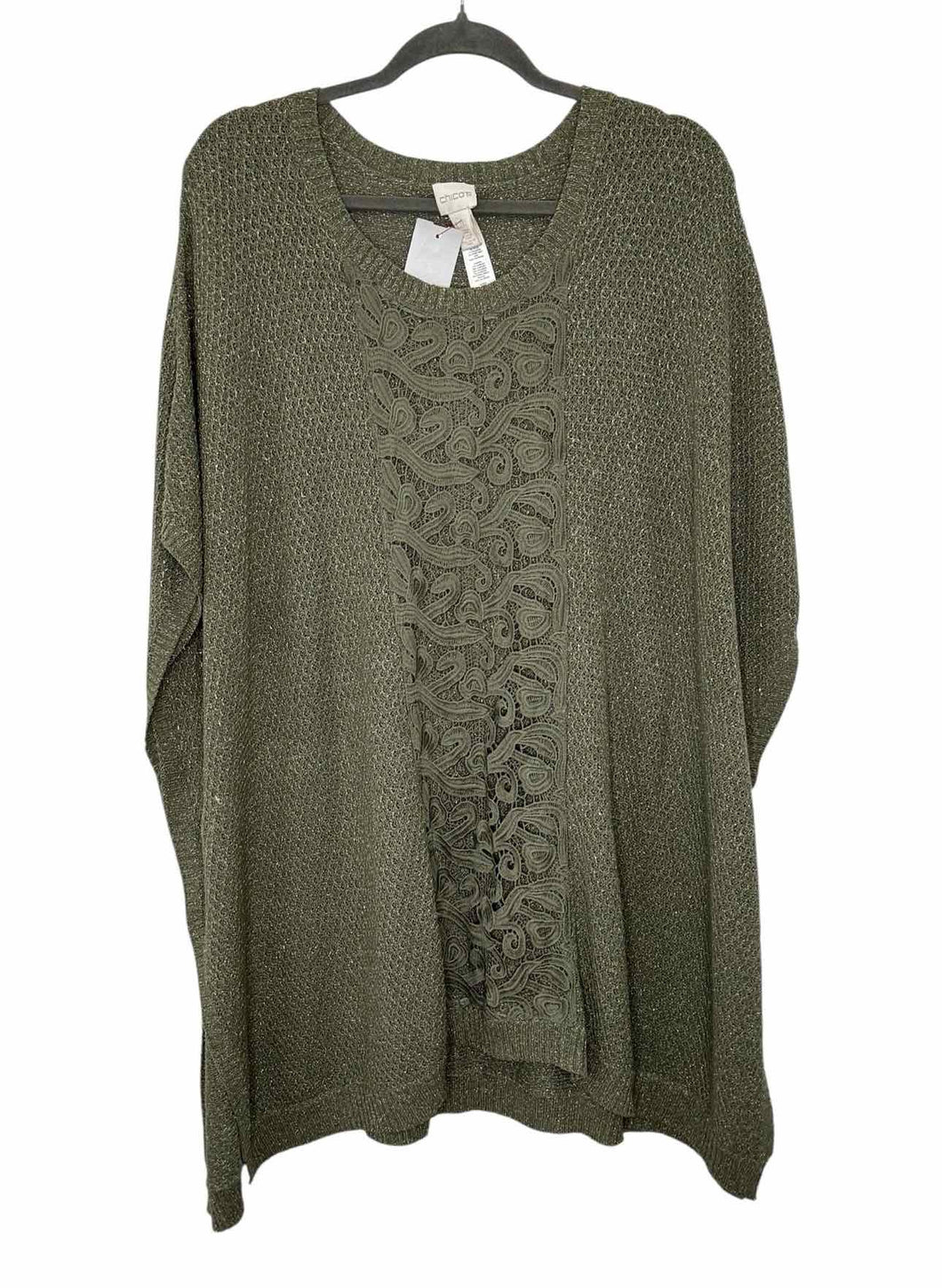Chicos Size L/XL Green Pre-Owned Sweater- Ladies