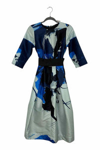 eShakti Size S/M Blue Print Pre-Owned Dress- Ladies