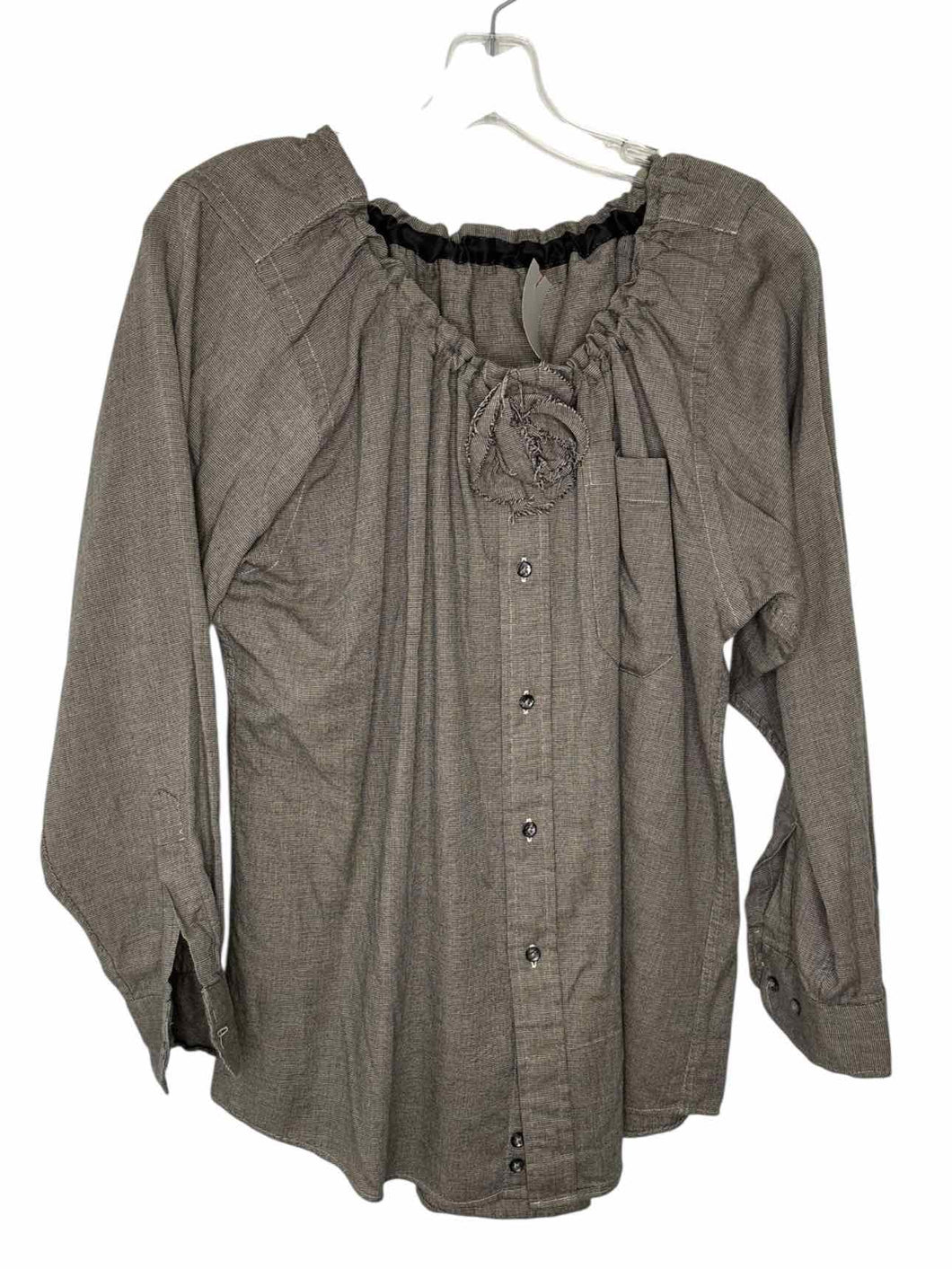 No Brand Label Size Medium Grey Pre-Owned Shirt- Ladies