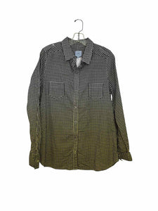 PJK Size Large Black Plaid Pre-Owned Shirt- Ladies