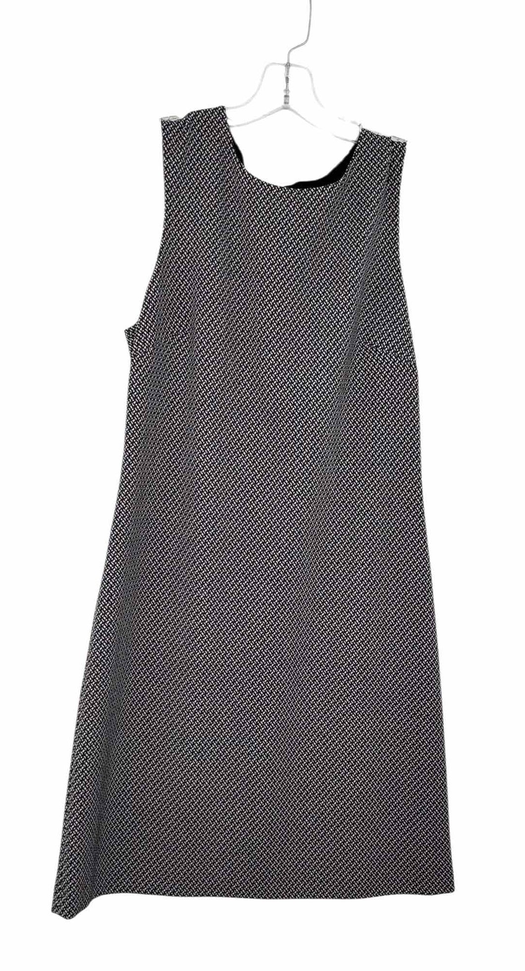 Theory Size 8 Black Print Pre-Owned Dress- Ladies