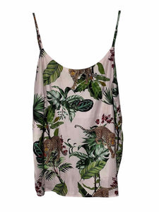 David Lerner Size Small Pink Print Pre-Owned Tank Top- Ladies