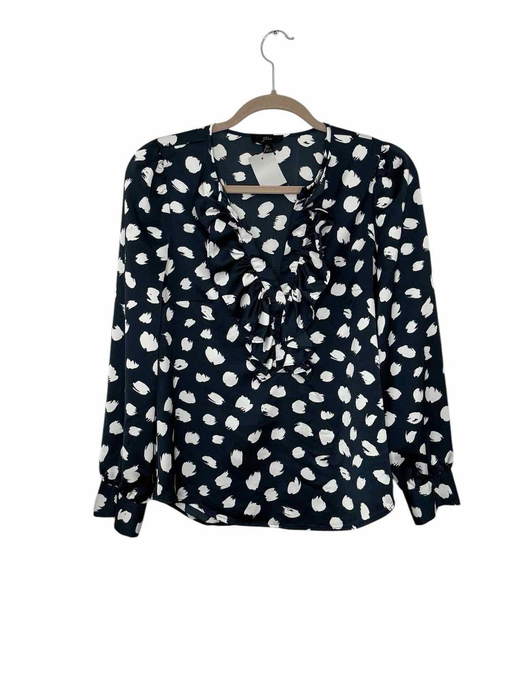 J Crew Size X- Small Navy Print Pre-Owned Shirt- Ladies