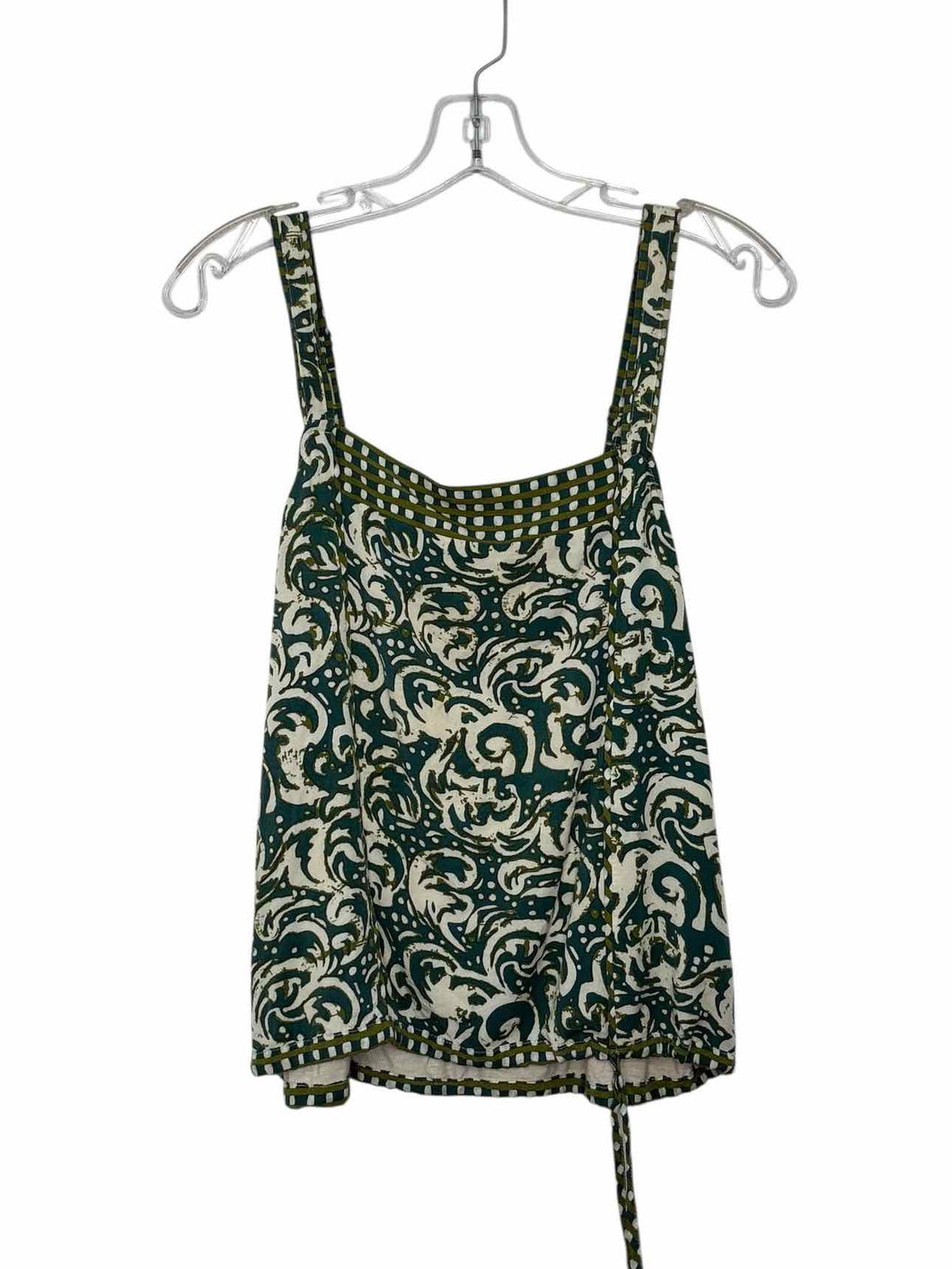 Tiny Size Small Green Print Pre-Owned Tank Top- Ladies