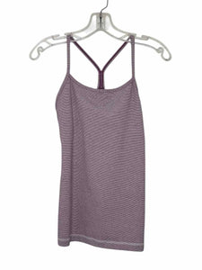Lululemon Size 6 Purple Stripe Pre-Owned Activewear- Tank