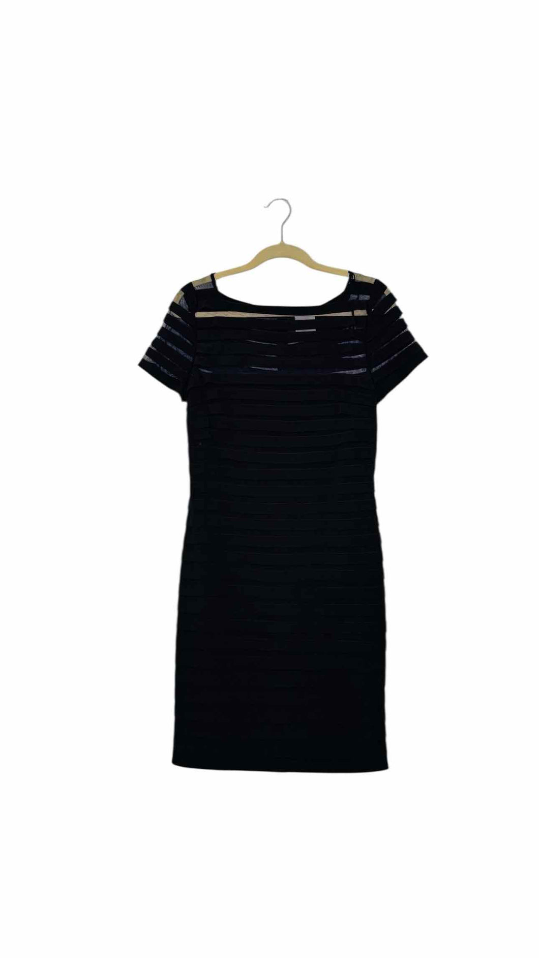 Adrianna Papell Size 8 Black Pre-Owned Dress- Ladies