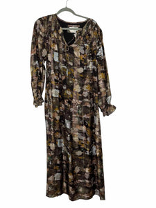 Anthropologie Size Small Black Print Pre-Owned Dress- Ladies