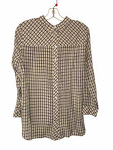 Load image into Gallery viewer, J Jill Size MP White Plaid Pre-Owned Blouse- Ladies

