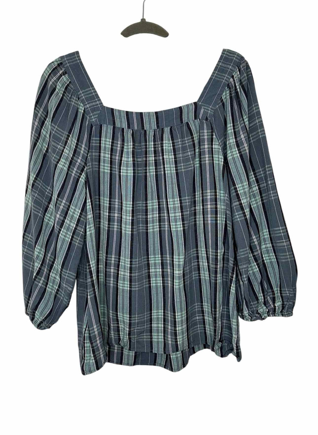Lauren Conrad Size Large Blue Plaid Pre-Owned Top- Ladies
