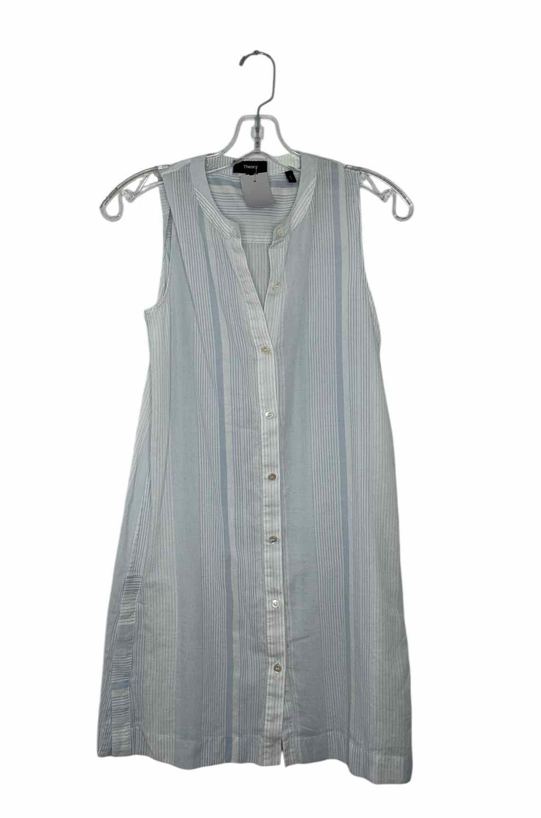 Theory Size Small Blue Stripe Pre-Owned Tank Top- Ladies