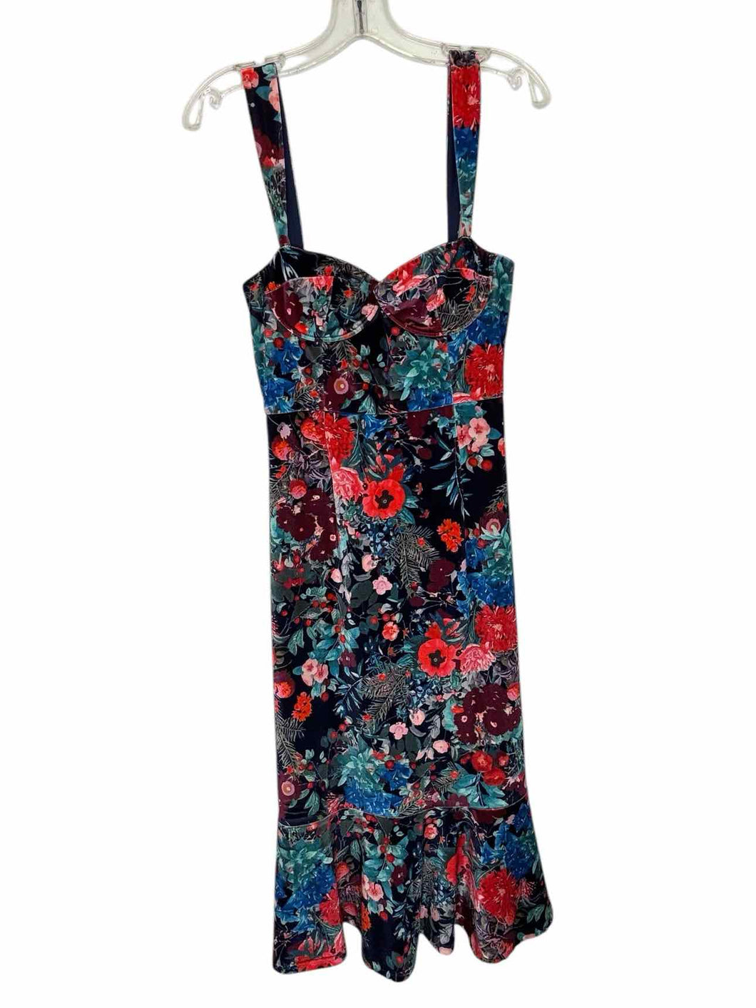Hutch Size Medium Navy Floral Pre-Owned Dress- Ladies