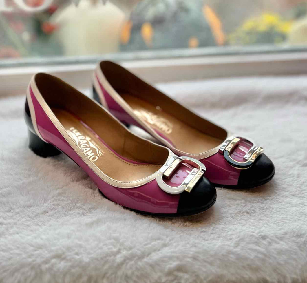 Ferragamo Size 7.5 Purple Heels Pre-Owned Shoes- Ladies