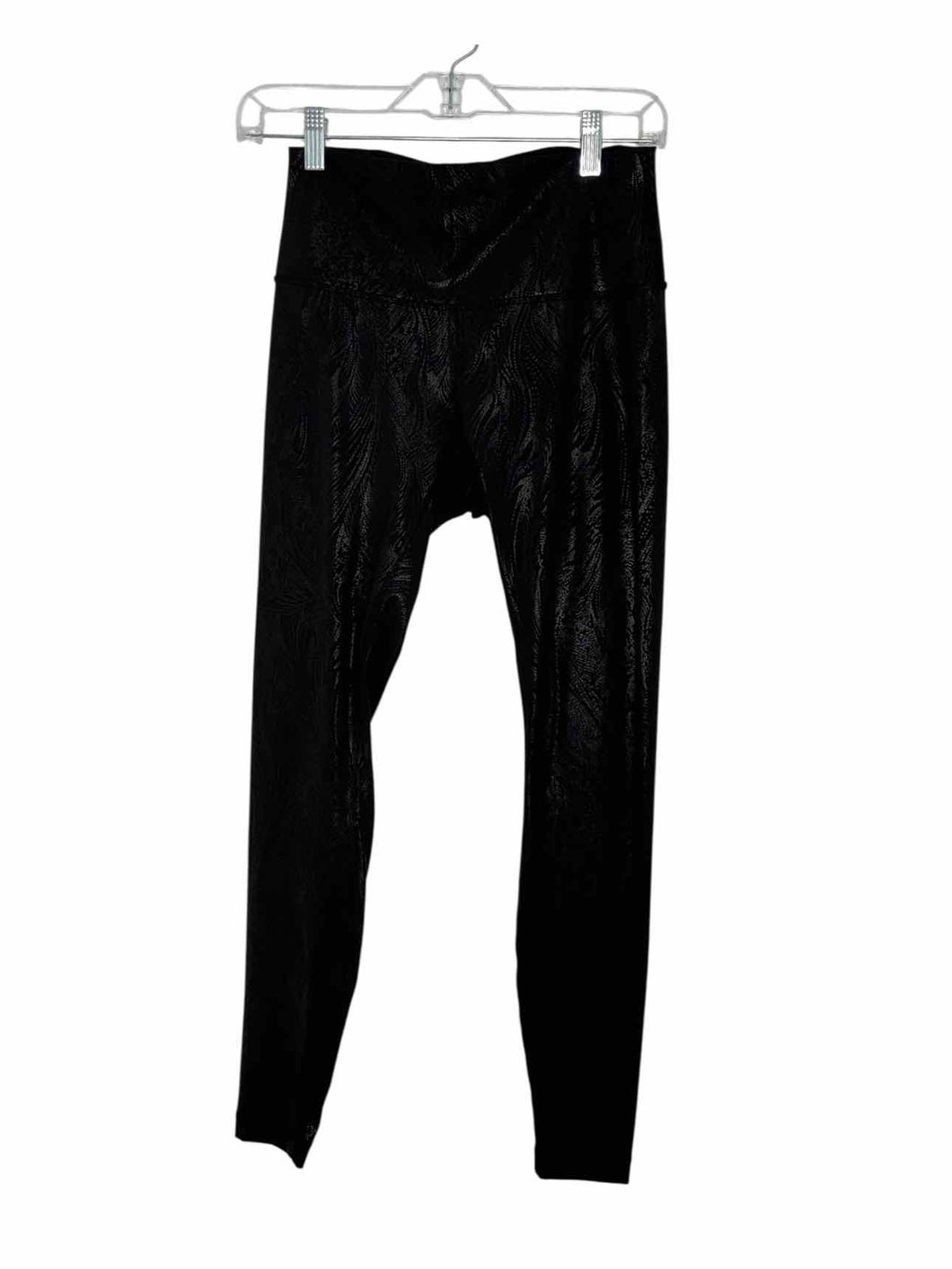 Lululemon Size 6 Black Print Pre-Owned Leggings- Ladies