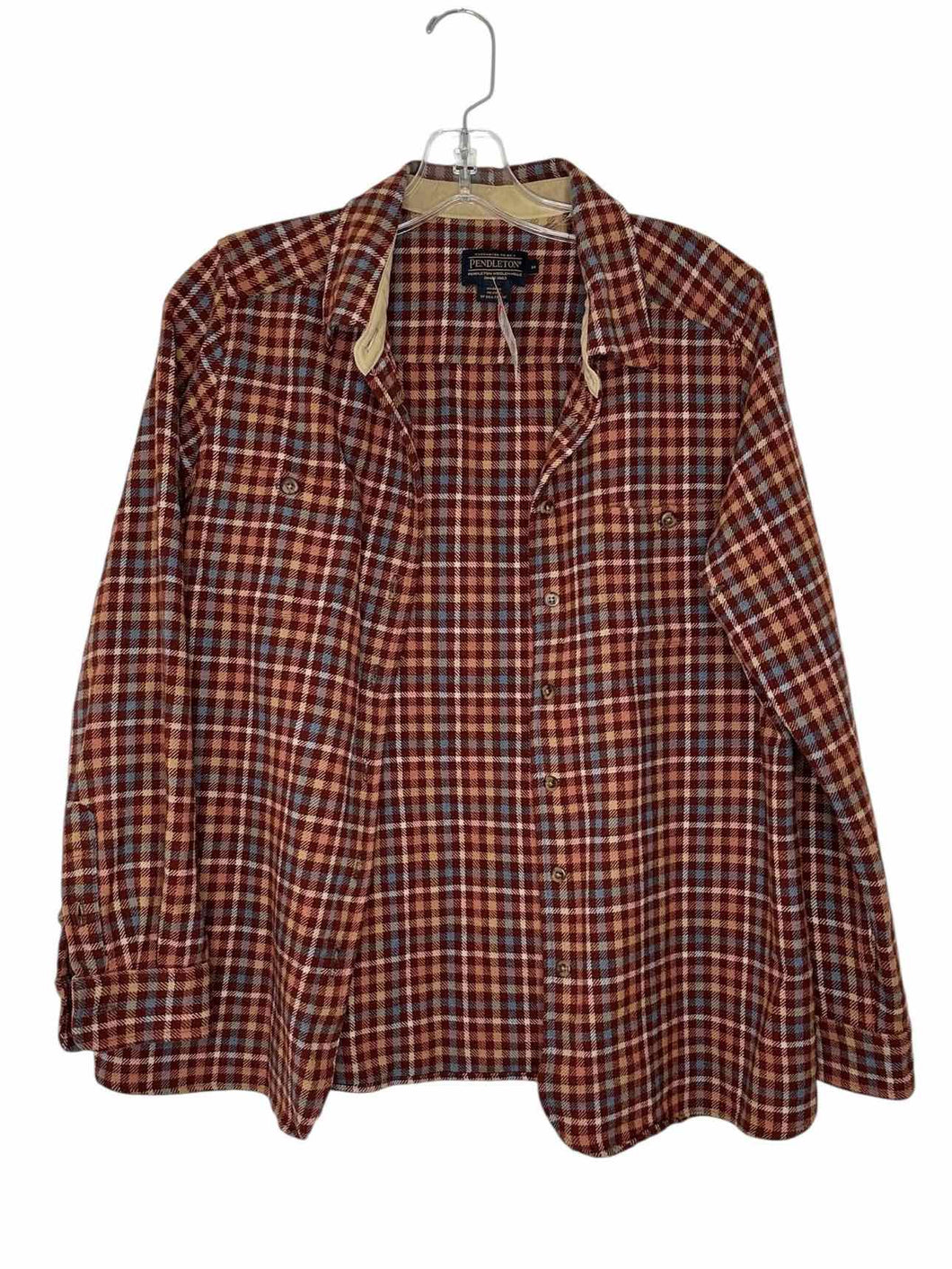 Pendleton Size Medium Brown Plaid Pre-Owned Shirt- Ladies