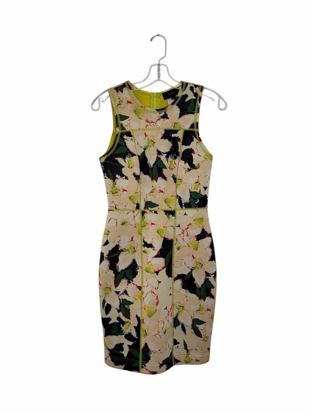 J Crew Size 0 Cream Print Pre-Owned Dress- Ladies