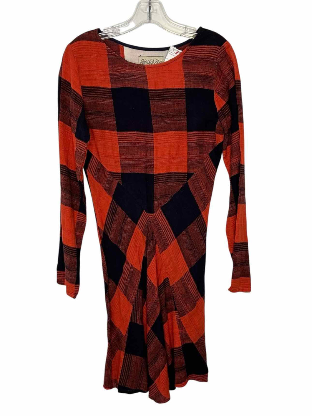 Ace & Jig Size X- Small Orange Plaid Pre-Owned Dress- Ladies