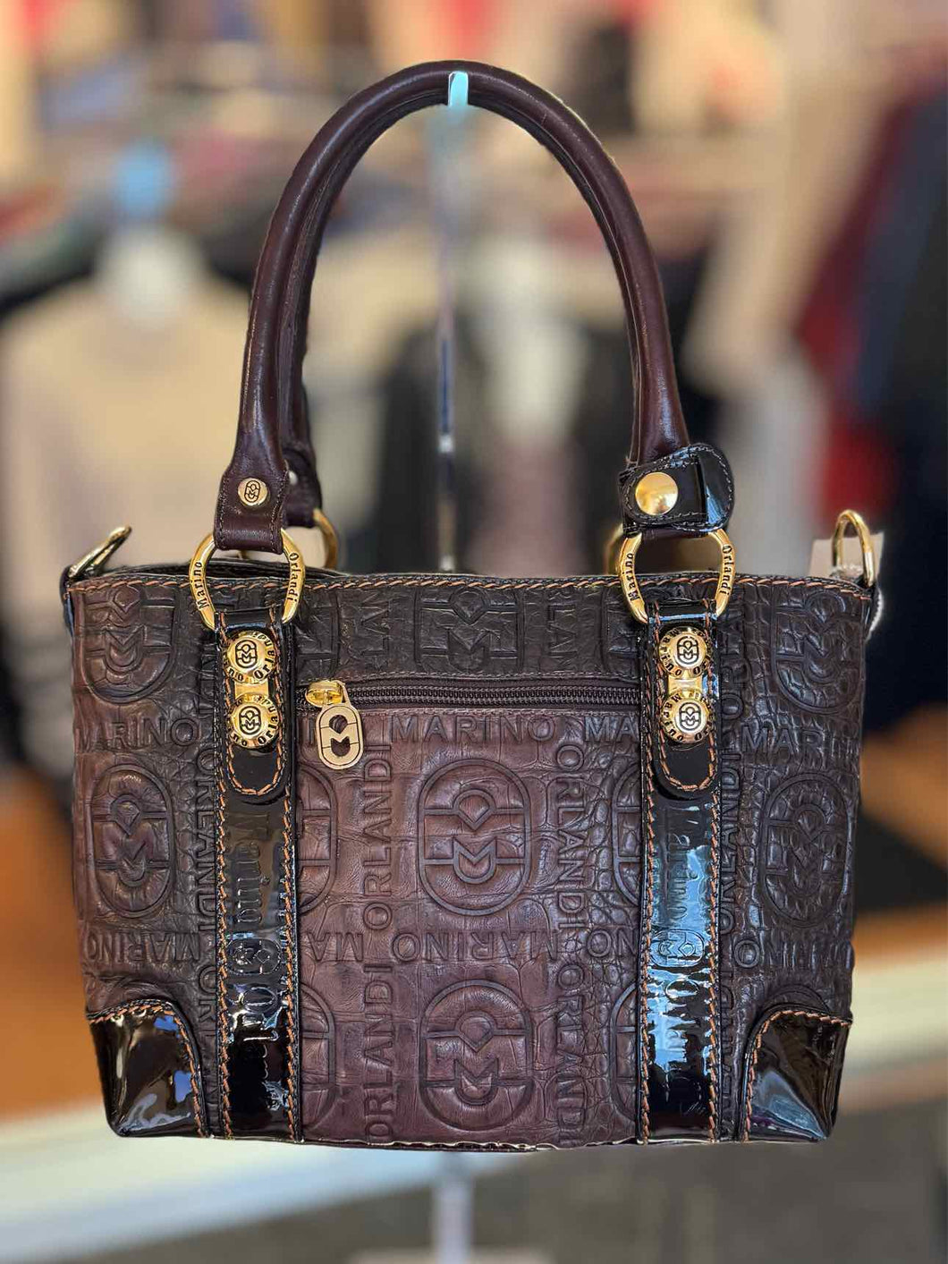 Marino Orlandi Size Medium Brown Pre-Owned Purse- Ladies