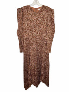 Size Medium Brown Print Pre-Owned Dress- Ladies