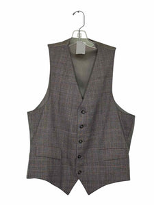 No Brand Label Size S/M Grey Plaid Pre-Owned Vest- Mens